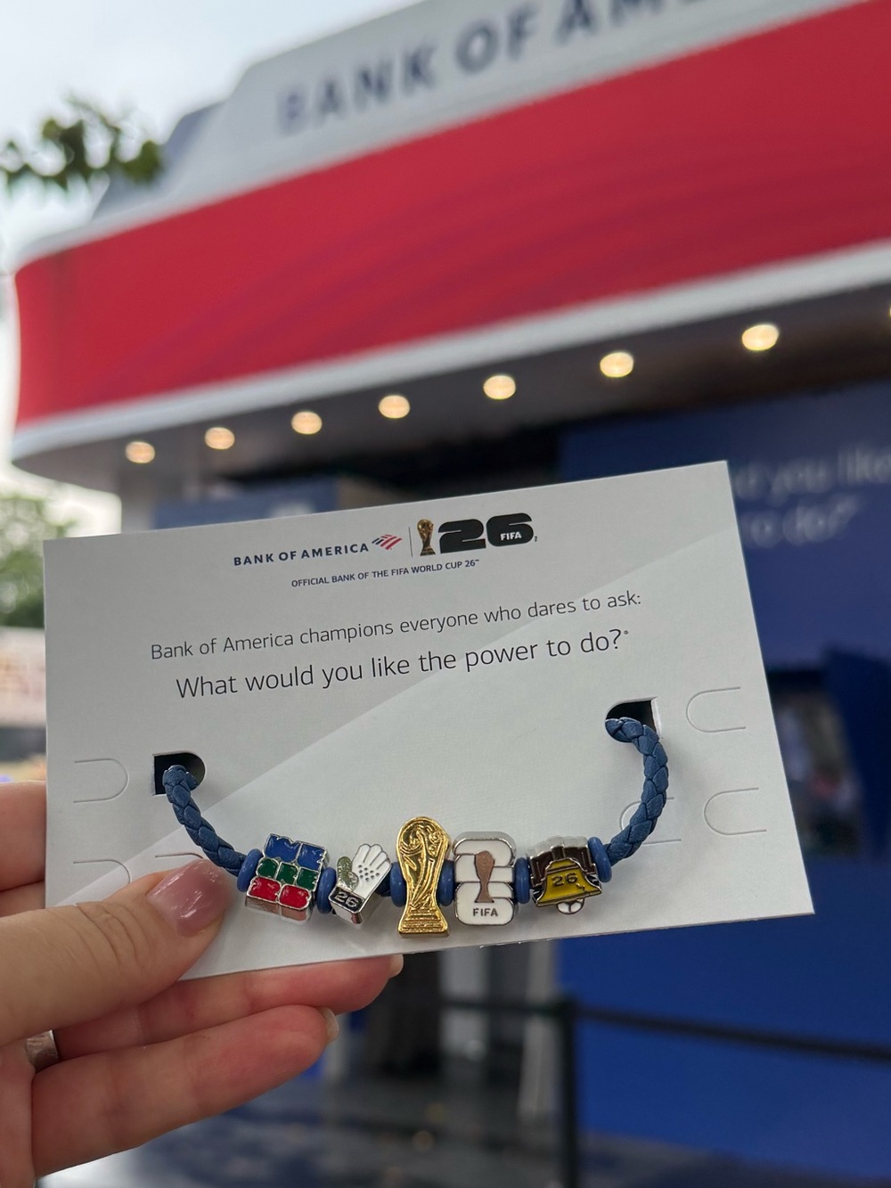 Bank of America Blue Braided FIFA Charm Bracelet